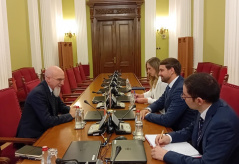 12 June 2024 National Assembly Deputy Speaker Edin Djerlek in meeting with Italian Ambassador to Serbia Luca Gori